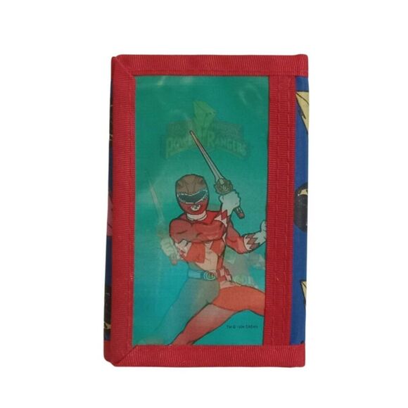 Mighty Morphin Vintage 1994 Red and Blue Power Rangers Trifold Lenticular Wallet - Picture 1 of 7